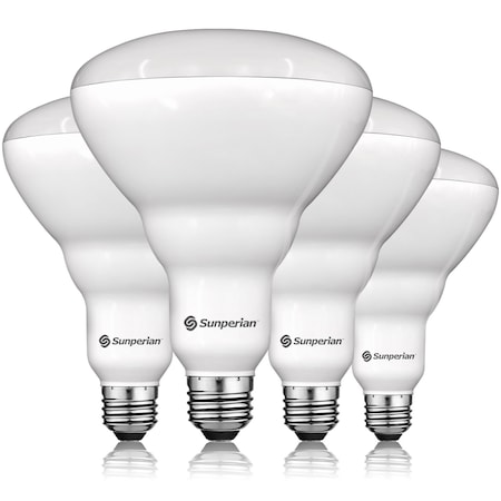 Sunperian BR40 LED Flood Light Bulbs 13W (85W Equivalent) 1400LM Dimmable E26 Base 4-Pack SP34026-4PK